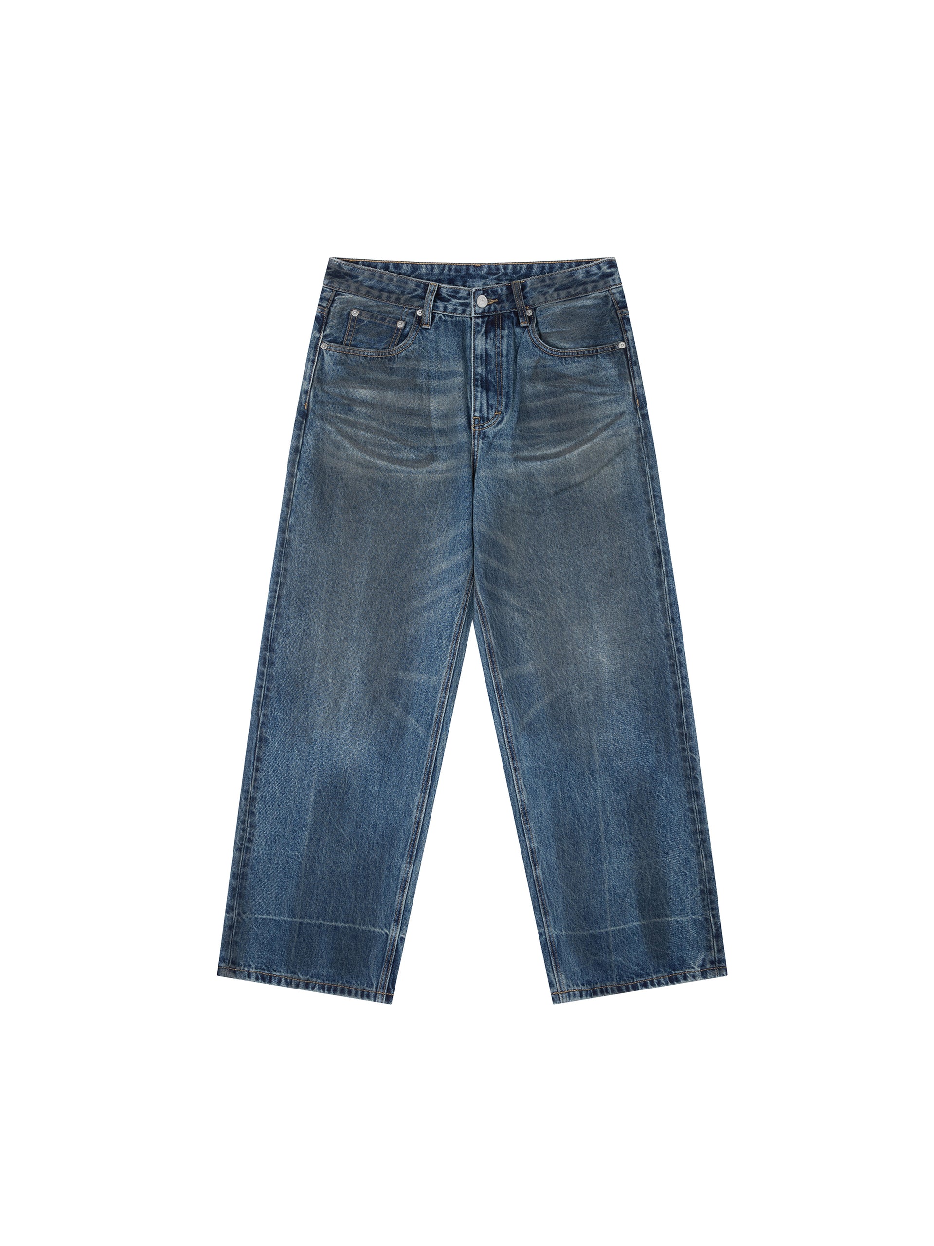 Vintage Wash Baggy Denim Jeans